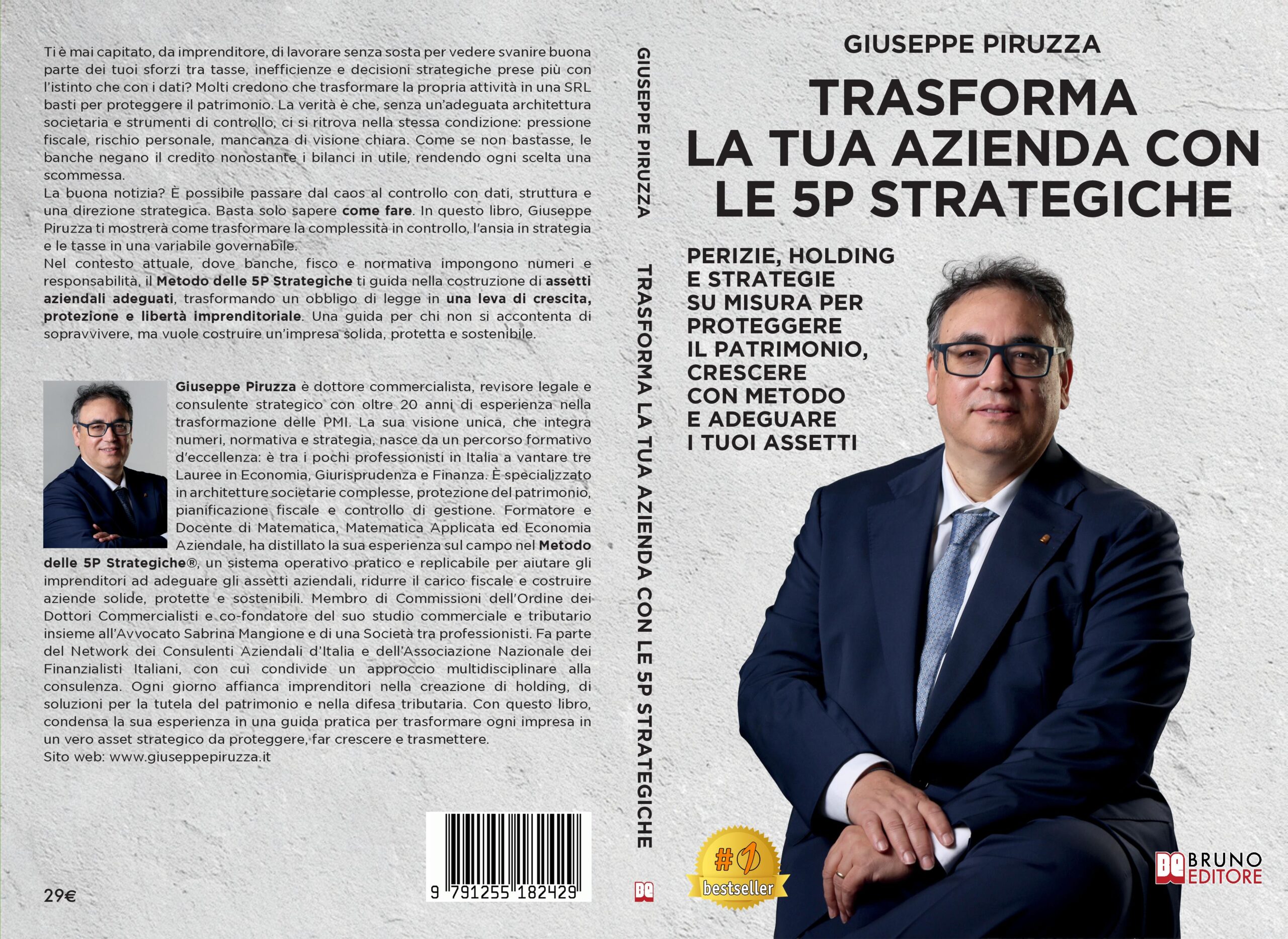 Giuseppe Piruzza lancia il Bestseller “Trasforma La Tua Azienda Con Le 5P Strategiche” COVER-PROMO