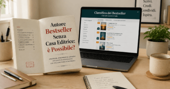 Autore Bestseller senza casa editrice: è possibile davvero? Schema visuale di un autore bestseller senza casa editrice con libro e classifica Amazon