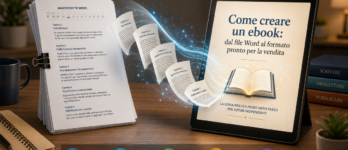 Come creare un ebook: dal file Word al formato pronto per la vendita Come creare un ebook: schema visivo di conversione da file Word a formato digitale