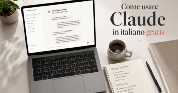 Come usare Claude in italiano gratis la guida completa Schermata dell'interfaccia di Claude AI in italiano gratis su laptop con prompt in italiano