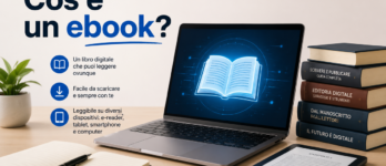 Ebook: cos'è, come funziona e come pubblicarne uno Illustrazione che spiega cos'è un ebook, come funziona e come si pubblica online