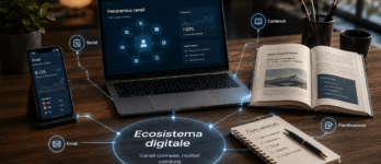 Ecosistema digitale: come coordinare i tuoi canali online per farti trovare ovunque Illustrazione ecosistema digitale professionisti con canali online e libro collegati per autorevolezza