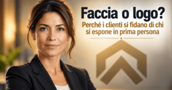 Faccia o logo? Perché i clienti si fidano di chi si espone in prima persona Faccia o logo: ritratto professionale a confronto con un'icona aziendale anonima