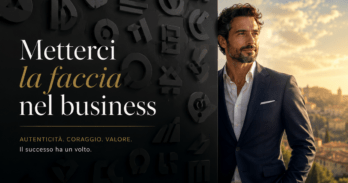Metterci la faccia nel business: perché mostrarti è la strategia di marketing più efficace Illustrazione di un imprenditore che sceglie di metterci la faccia nel business con sicurezza