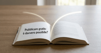 Pubblicare gratis: è davvero possibile? Libro aperto su scrivania che rappresenta il dilemma di pubblicare un libro gratis