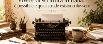 Vivere di scrittura in Italia: è possibile e quali strade esistono davvero Scrittore al lavoro, simbolo di chi vuole vivere di scrittura in Italia
