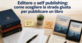 Editore o self publishing: come scegliere la strada giusta per pubblicare un libro editore o self publishing - illustrazione editoriale per articolo blog Bruno Editore